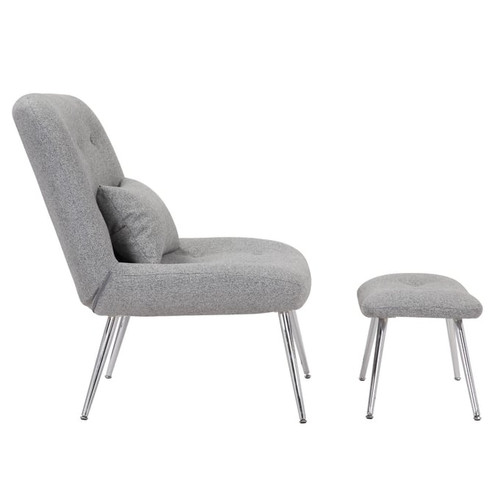 Bella Esprit Uptown Modern Grey Lounge Chair with Ottoman