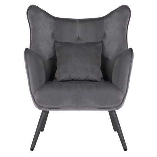 Bella Esprit Pendry Studio Grey Velvet Wing Back Chair