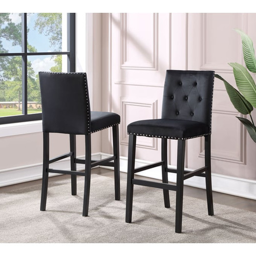 2 Bella Esprit Mika Velvet Parson Bar Stools