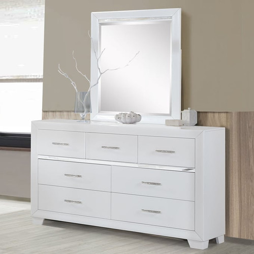 Bella Esprit Denali White Dresser and Mirror