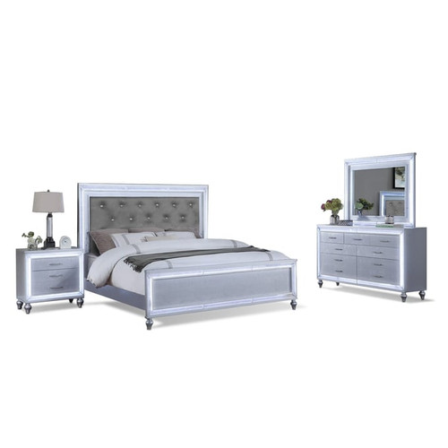 Bella Esprit Celeste Silver Beds with LED Lights