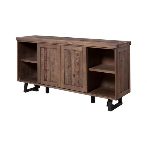 Alpine Furniture Prairie Reclaimed Natural Sideboard with Wine Holder