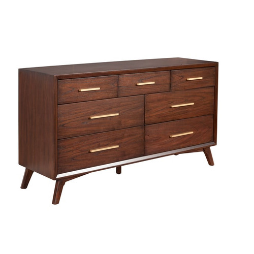 Alpine Furniture Gramercy Walnut 7 Drawer Dresser