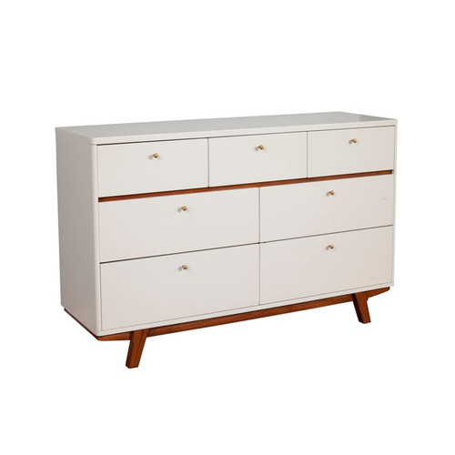 Alpine Furniture Dakota White Acorn 7 Drawer Dresser