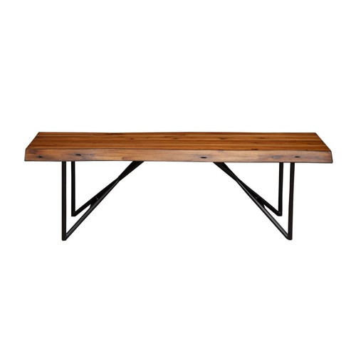 Alpine Furniture Live Edge Light Walnut Bench