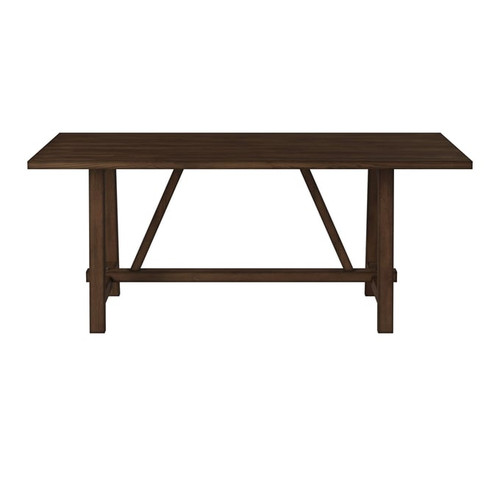 Alpine Furniture Arendal Burnished Dark Oak Trestle Dining Table