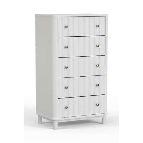 Alpine Furniture Stapleton White 5 Drawer Chest