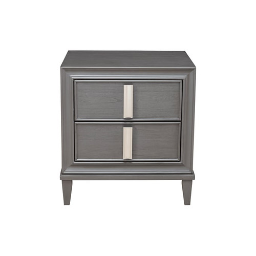 Alpine Furniture Lorraine Dark Grey 2 Drawer Nightstand