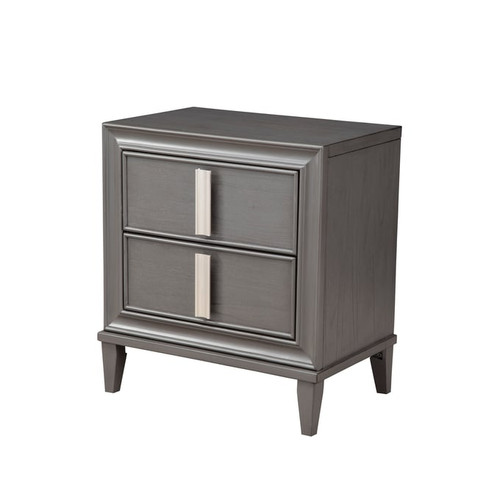 Alpine Furniture Lorraine Dark Grey 2 Drawer Nightstand