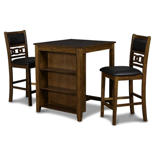 New Classic Furniture Gia Brown PU 30 Inch 3pc Counter Height Sets