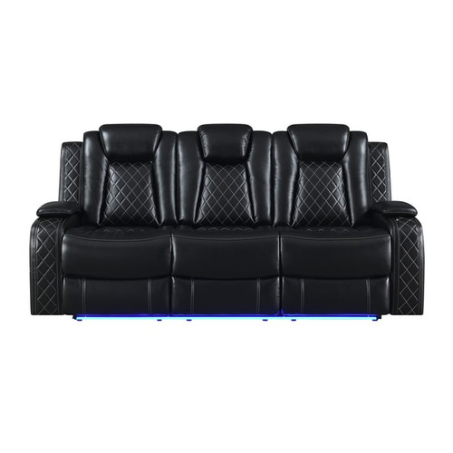 New Classic Furniture Orion Black Dual Recliner Console Sofas