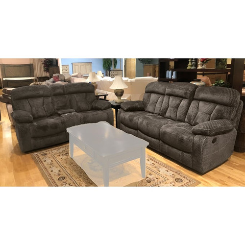 New Classic Furniture Bravo Charcoal Console Loveseats with Power Footrest
