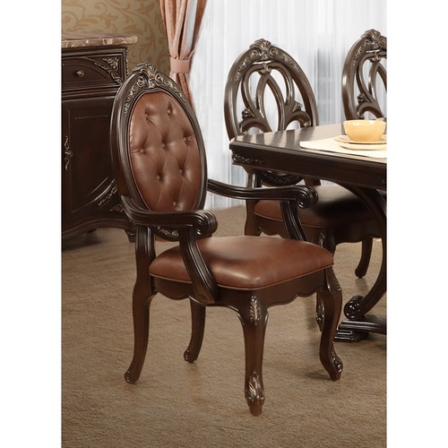 2 New Classic Furniture Palazzo Marina Brown Arm Chairs