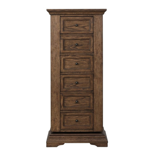 New Classic Furniture Mar Vista Walnut Swivel Lingerie Chest with Mirror