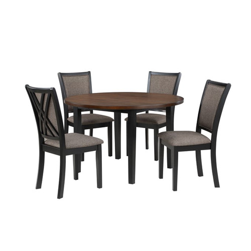 New Classic Furniture Potomac Brown Black 48 Inch Round 5pc Dining Set