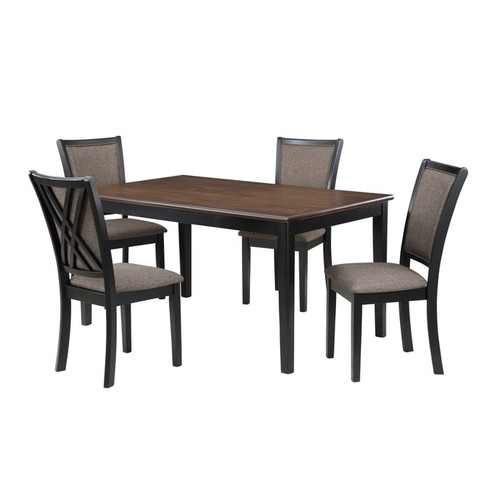 New Classic Furniture Potomac Brown Black 60 Inch Rectangle 5pc Dining Set