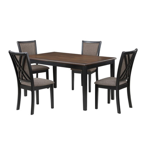 New Classic Furniture Potomac Brown Black 60 Inch Rectangle 5pc Dining Set