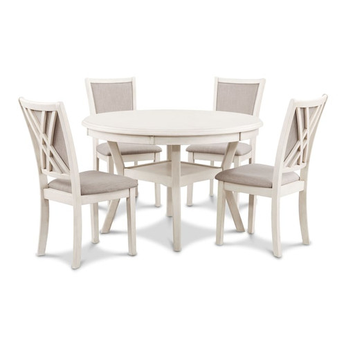 New Classic Furniture Amy Bisque 5pc Dining Sets