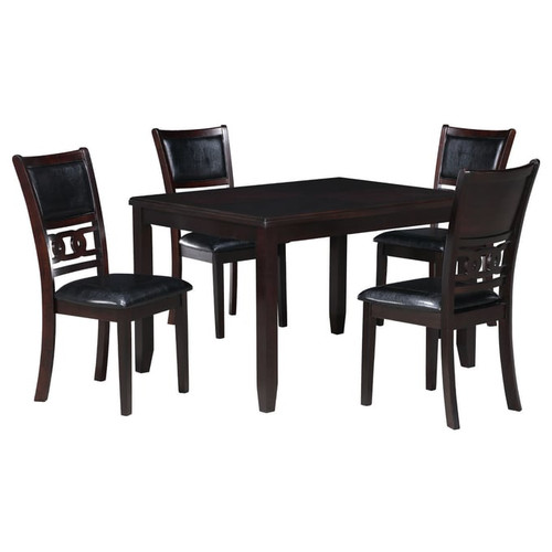 New Classic Furniture Gia Ebony PU 48 Inch Rectangle 5pc Dining Set