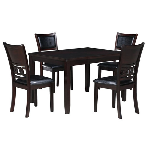 New Classic Furniture Gia Ebony PU 48 Inch Rectangle 5pc Dining Set