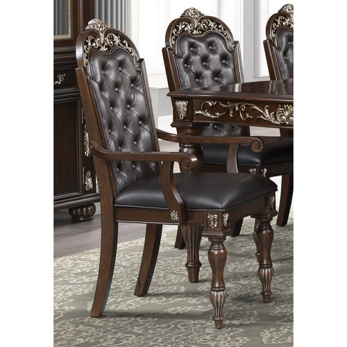 2 New Classic Furniture Maximus Madeira Dining Arm Chairs