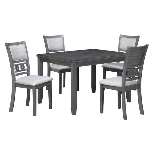 New Classic Furniture Gia Gray 48 Inch Rectangle 5pc Dining Set