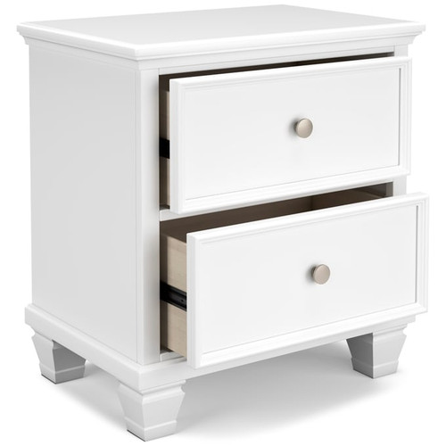 Ashley Fortman White Two Drawer Night Stand