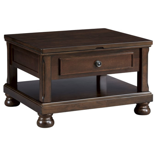 Ashley Furniture Porter Rustic Brown Lift Top Cocktail Table
