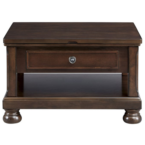 Ashley Furniture Porter Rustic Brown Lift Top Cocktail Table