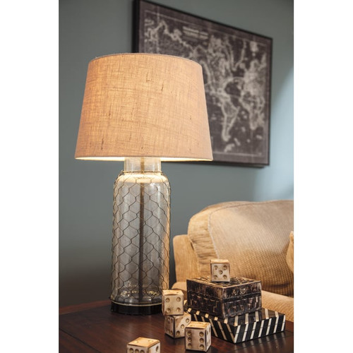 Ashley Furniture Sharmayne Transparent Glass Table Lamp