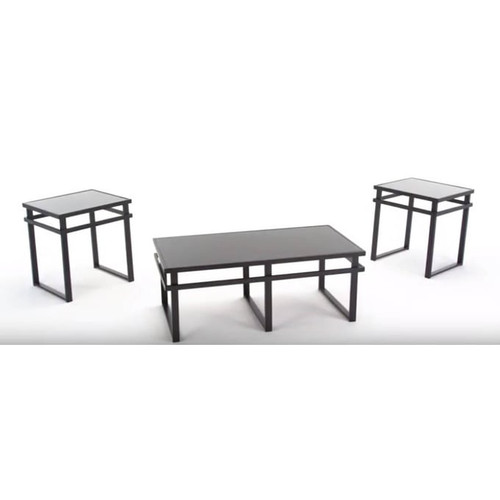 Ashley Furniture Laney Black 3pc Occasional Table Set