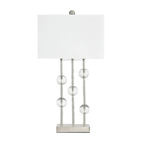 Ashley Furniture Jaala Clear Silver Metal Lamp