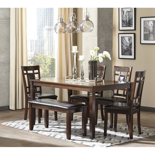 Ashley Furniture Bennox Brown 6pc Dining Room Table Set