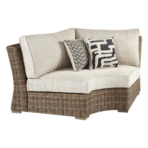 Ashley Furniture Beachcroft Beige Curved Corner Chair With Cushion