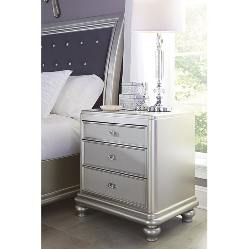 Ashley Furniture Coralayne Silver Three Drawers Night Stand