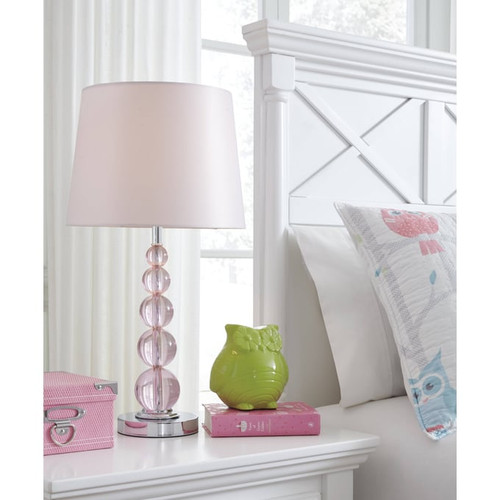 Ashley Furniture Letty Pink Crystal Table Lamp
