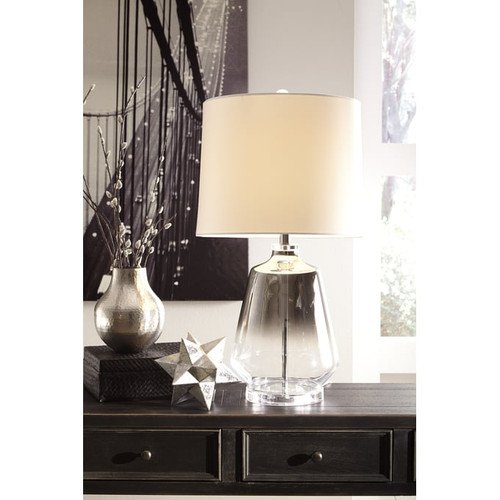 Ashley Furniture Jaslyn Silver Glass Table Lamp
