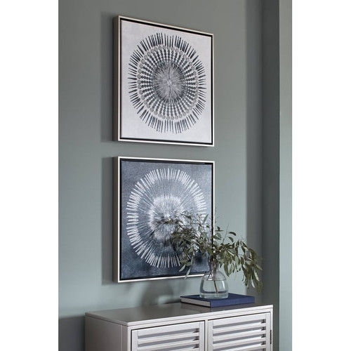 Ashley Furniture Monterey Blue White 2pc Wall Art Set