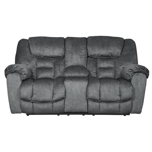 Ashley Furniture Capehorn Granite Double Reclining Console Loveseat