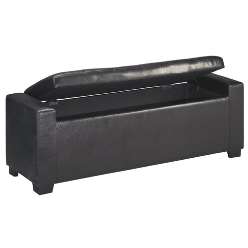 Ashley Furniture Black Upholstered Storage Bench