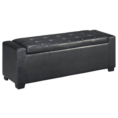 Ashley Furniture Black Upholstered Storage Bench