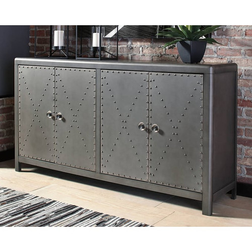 Ashley Furniture Rock Ridge Gunmetal Doors Accent Cabinet