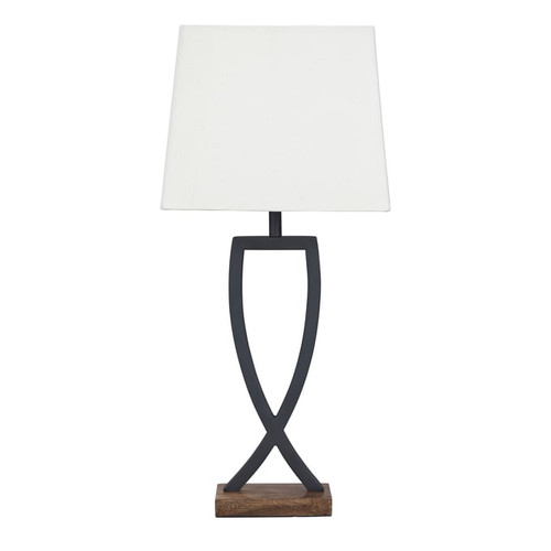 2 Ashley Furniture Makara Black Brown Table Lamps