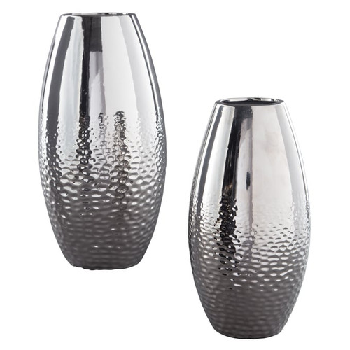 Ashley Furniture Dinesh Silver 2pc Vase Set