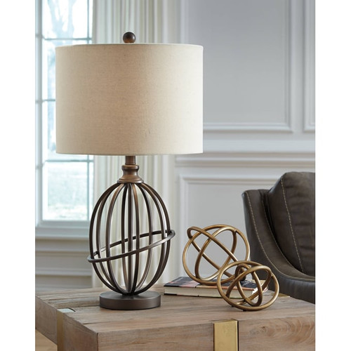 Ashley Furniture Manasa Bronze Metal Table Lamp