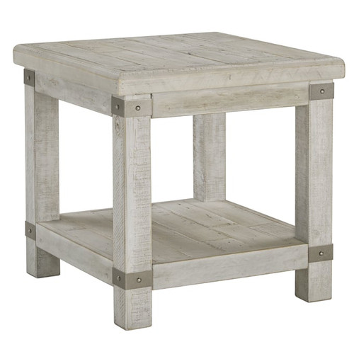 Ashley Furniture Carynhurst White Wash Gray Rectangular End Table