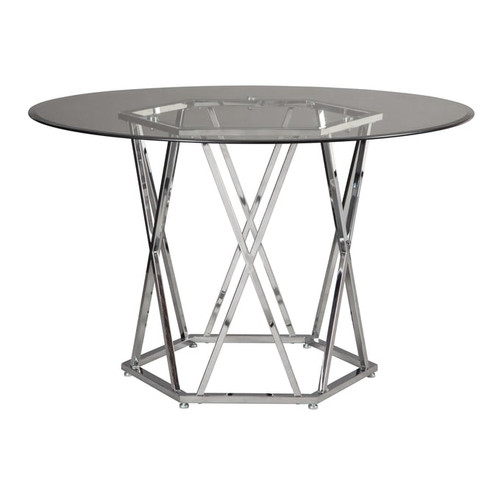 Ashley Furniture Madanere Chrome Round Dining Table