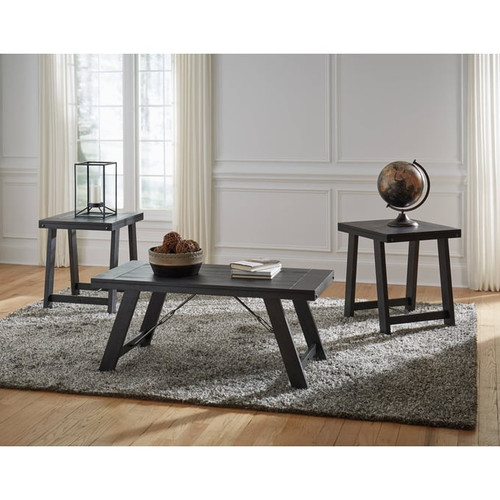Ashley Furniture Noorbrook Black Pewter 3pc Occasional Table Set