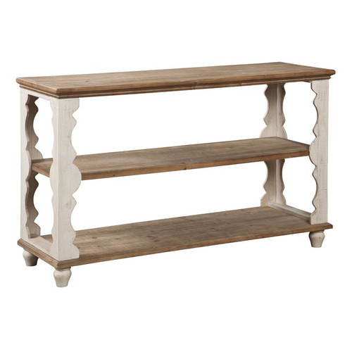 Ashley Furniture Alwyndale Antique White Brown Console Sofa Table