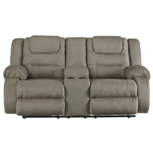 Ashley Furniture McCade Cobblestone Double Reclining Loveseat With Console